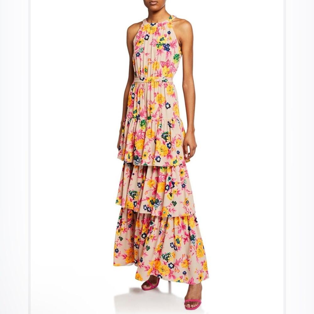 MSGM Floral Print Halter Maxi Dress Size 40(S)